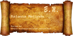 Balassa Melinda névjegykártya